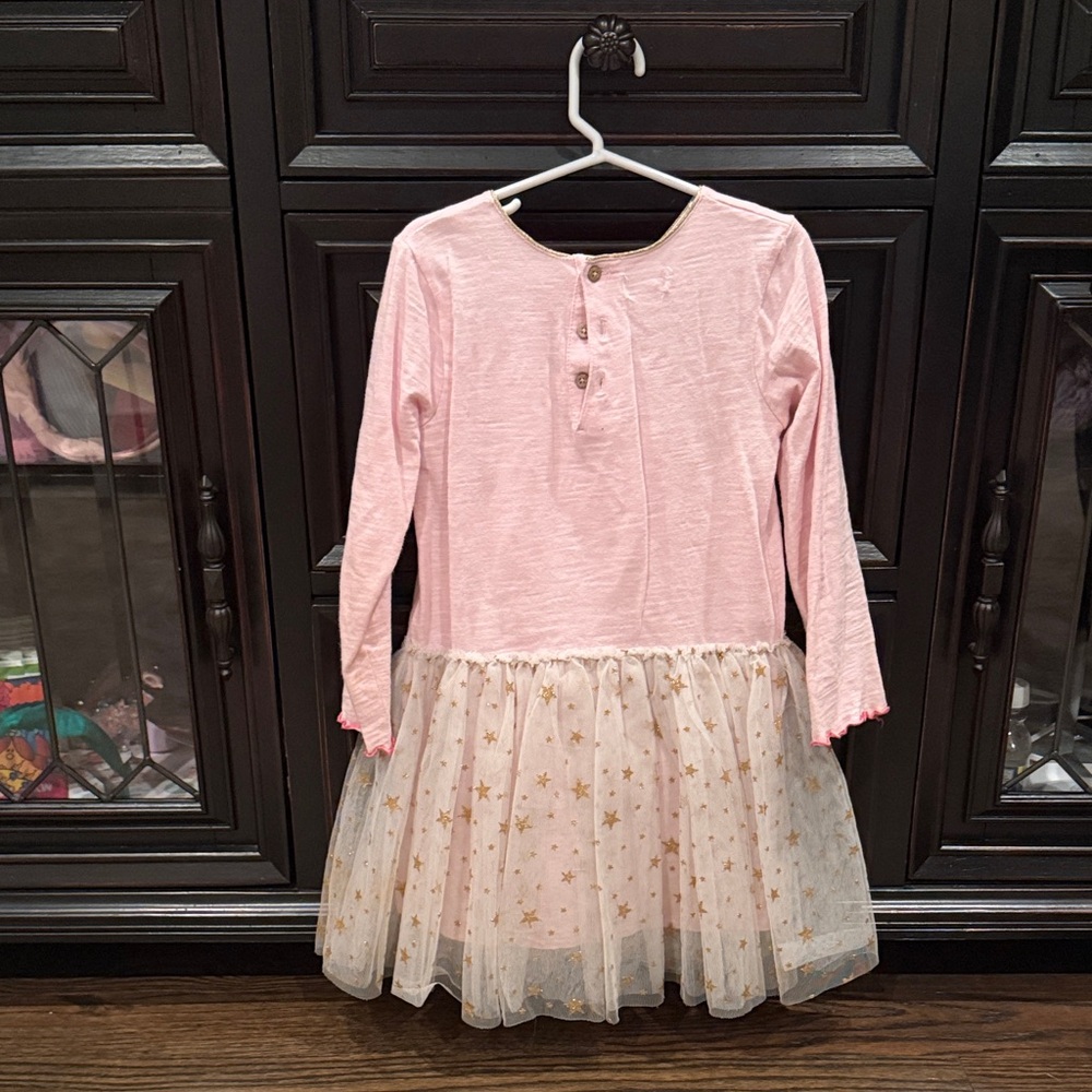 Mud Pie Pink Santa Dress with Gold Stars - Picture 4 of 4